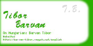 tibor barvan business card